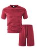 Men's Clothing Summer Thin Suede Casual Sports Short Sleeved T Shirt Set_viptrois.com