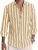 Men's Casual Long Sleeve Striped Shirt - Breathable Polyester, Lightweight & Wrinkle-Resistant, Multiple Colors & Sizes (S-5XL)_viptrois.com