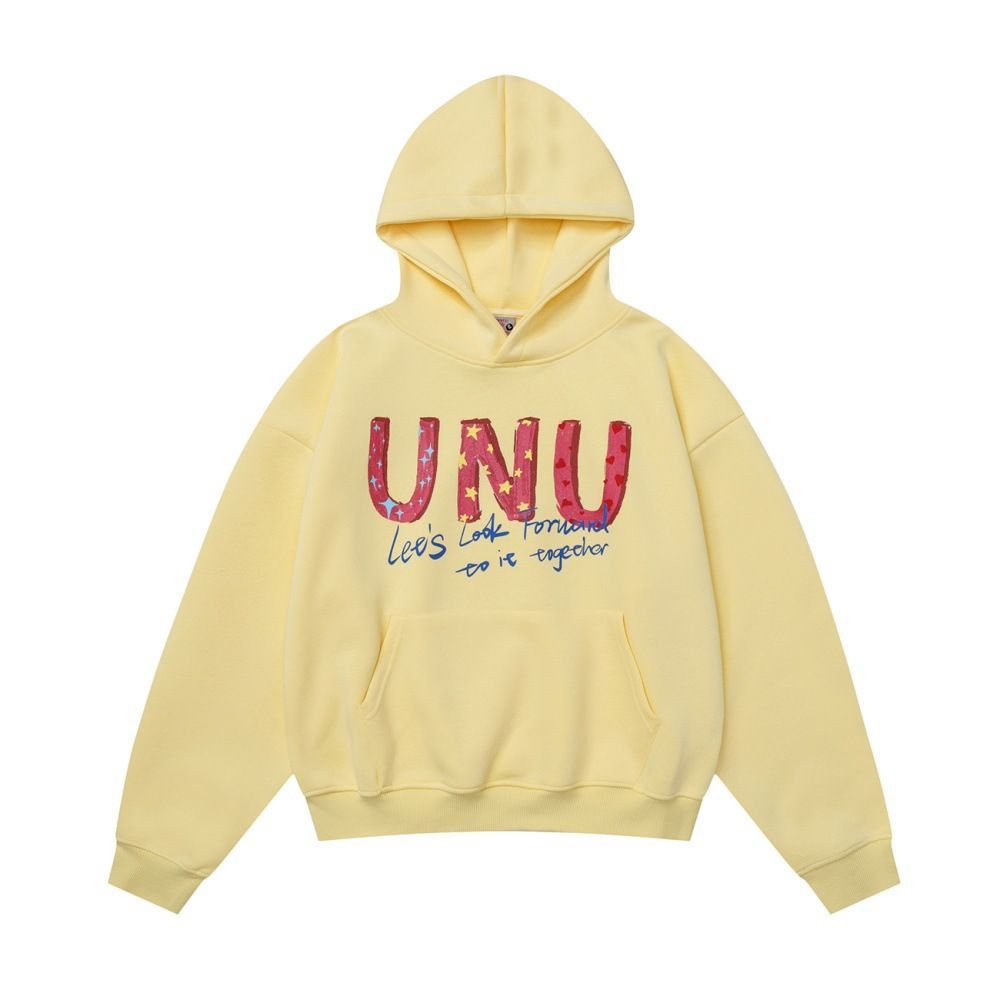 Hand-painted Graffiti Creative Letter Hoodie Hip-hop Trendy Street Design Sense Personality Loose Sweatshirt For Men_viptrois.com
