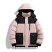 Unisex Winter Thermal Jacket For Couples - Waterproof Windproof Hooded Coat With Polyester Filling, Loose Fit Zip-Up Outdoor Parka_viptrois.com