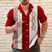 2025 New Men's Shirt With Dancing Pattern, Cuban Collar, Outdoor Casual Short-sleeved Shirt_viptrois.com
