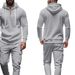 Men's Heavyweight Fleece Hoodie & Jogger Set - Winter Casual Lounge Wear, Soft Polyester Blend, Relaxed Fit (S-XXXL, Black/Grey/Navy/Red_viptrois.com