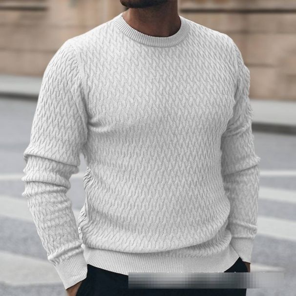 Men's Clothing Men's Slim Fit Acrylic Sweater - Euro Style Round Neck Pullover For Winter_viptrois.com