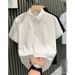 Men's Clothing Summer Short Sleeve Men's T-Shirt Light Luxury Jacquard Shirt Casual Slim Fit Comfortable And Breathable Style For Men_viptrois.com