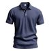65/5000 2026 Men's Summer Button-down Solid Short-Sleeved Half-Button Loose-Weave Breathable Casual Commuting Polo Shirt_viptrois.com