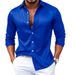 2027 Spring Summer Fashion Men Lapel Pure Color Single-Breasted Long Sleeve Casual Shirts S-3XL_viptrois.com