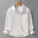Men's Simple And Versatile Long Sleeved Shirt, Loose, Comfortable, Breathable, Fresh, Thin Casual Shirt_viptrois.com