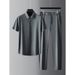 Men's Clothing Temperament Gentleman Silky Wrinkle Summer High End Business Ice Silk Quick Drying Thin Men's Short Sleeved Shirt Suit_viptrois.com