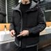 Men's Winter Hooded Cotton Jacket - Loose Fit Thickened Warm Coat For Casual Wear (Khaki, Grey, Green, Black, Blue)_viptrois.com