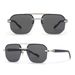 Men's Sunglasses Fashion Metal Half Frame Gradient Green UV Sunscreen Double Beam Large Frame_viptrois.com
