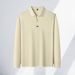 Men's Slim Fit V-Neck Long Sleeve T-Shirt - Solid Color Business Casual Top For Young Professionals_viptrois.com