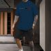 Men's Summer Suits New Style Positioning Printing Fashion Short Sleeved Shorts Two Piece Suits Leisure Sports_viptrois.com