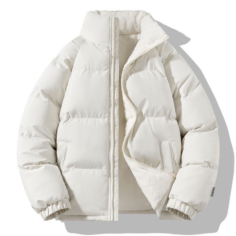 Men's Clothing Unisex Fleece-Lined Winter Coat For Couples – Warm & Stylish Stand Collar Jacket With Cozy Sherpa Lining (Multiple Colors & Sizes)_viptrois.com