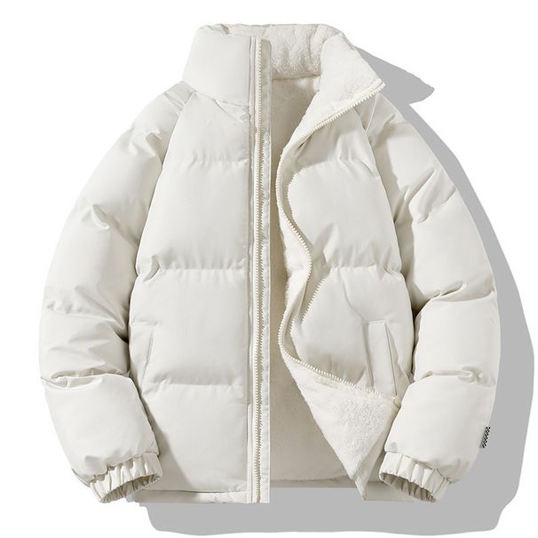 Men's Clothing Unisex Fleece-Lined Winter Coat For Couples – Warm & Stylish Stand Collar Jacket With Cozy Sherpa Lining (Multiple Colors & Sizes)_viptrois.com