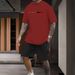 Men's Summer Suits New Style Positioning Printing Fashion Short Sleeved Shorts Two Piece Suits Leisure Sports_viptrois.com