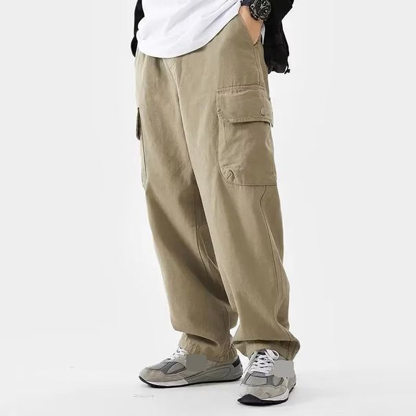 Men's Clothing Fashion Overalls Trendy Loose Straight Wide Leg Casual Pants_viptrois.com