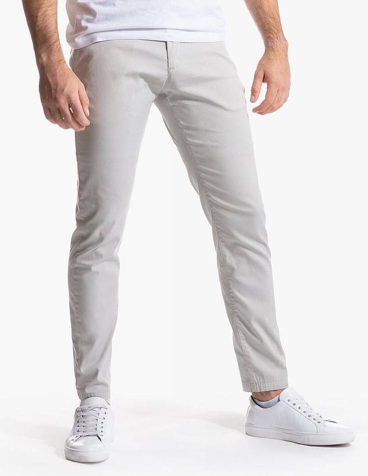 New Casual Pants, Men's Pants, Autumn Men's Business Pants, Straight Twill High-elasticity, Solid-color Cotton Long Pants_viptrois.com