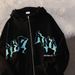 Men's Clothing Letter Print Hoodie Cardigan Zipper Sweater Casual Jacket_viptrois.com