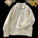 Unisex Hybrid Zip-Neck Sweatshirt – Streetwear Half-Zip Pullover With Contrast Stitching & Stand Collar (M-XXL, Anti-Wrinkle, Oversized Silhouette)_viptrois.com