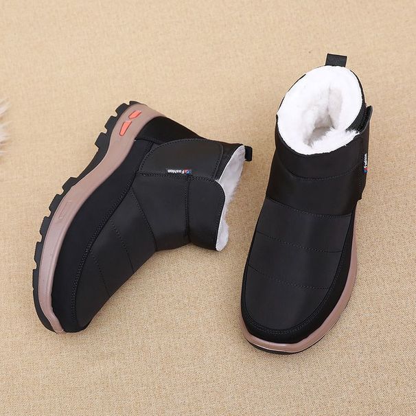 Winter Men's Pure Wool Cotton Shoes With Thick Fur And Plush, Integrated Anti Slip Snow Boots For Middle-aged And Elderly People_viptrois.com