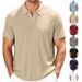 2026 Men's Summer New Style Breathable Towel Embroidered Blouse With Collar And Plaid Short Sleeve Shirt_viptrois.com