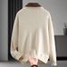 Casual Retro Barn Color-Block Turn-Down Collar Knitted Cardigan Men's Spring And Autumn Lazy Style Striped Zipper_viptrois.com