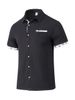Men's Clothing Hot Selling American Men's Cardigan Shirt Summer Casual Lapel Print Button Waffle Short Sleeve_viptrois.com