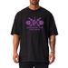 240G Pure Cotton Large Size T-shirt, Summer Loose Fitness Short Sleeve Round Neck Casual Shoulder Sleeve Top Foreign Trade Tide_viptrois.com