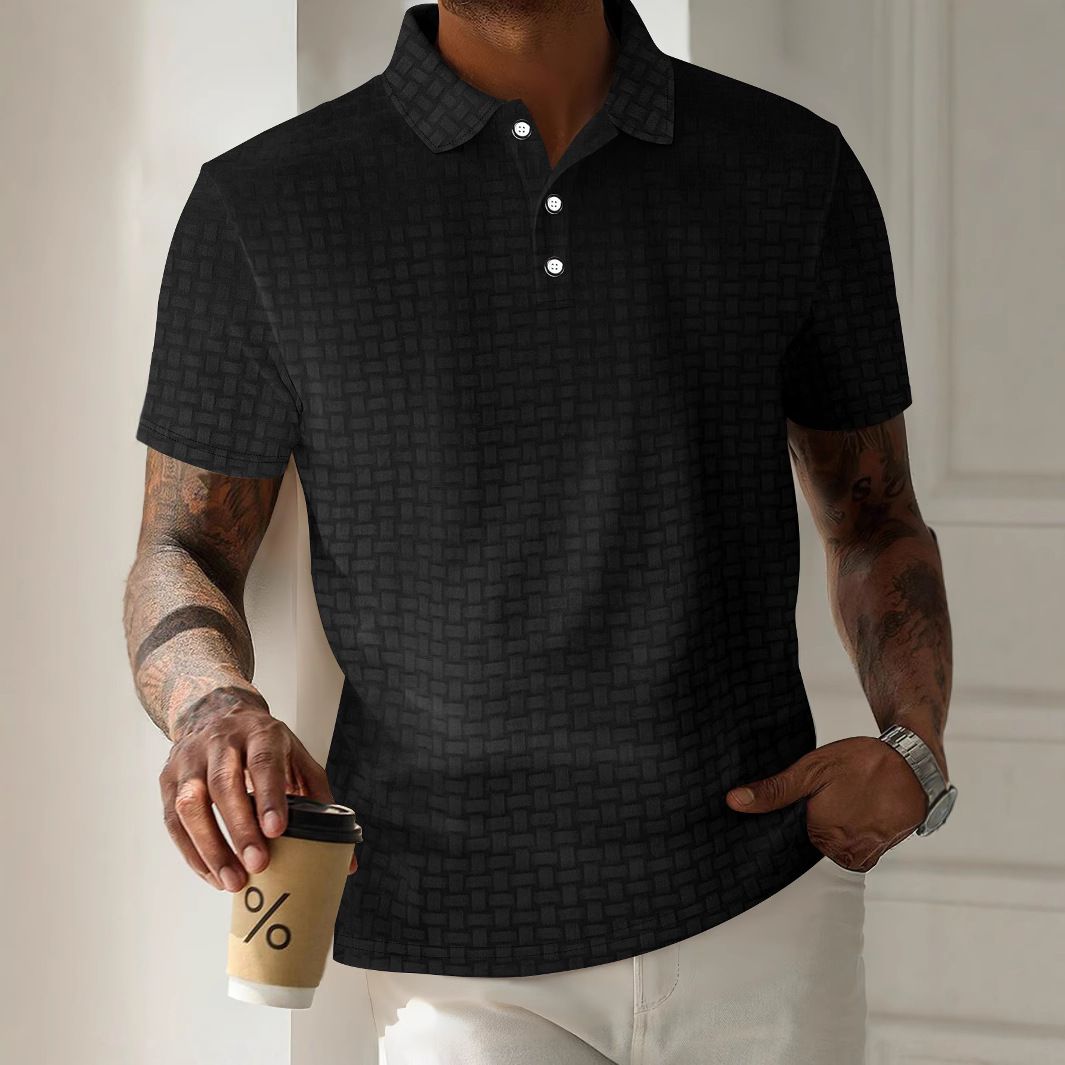 Men's Clothing American New Products Hot Sale Summer Men's Heavy Corduroy Simple Casual Business Loose POLO Shirt Short Sleeve_viptrois.com