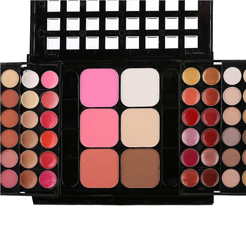 78 color eyeshadow lip gloss blush makeup combination plate girl's double-layer push-pull box_viptrois.com