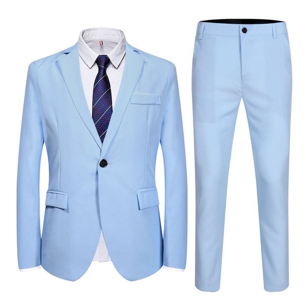 Men's Clothing Business Casual Suit Male Two Piece Suit Groom Best Man Wedding Banquet Dress Suit Male_viptrois.com