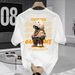 【DORAE】Unisex Oversized T-shirt (100% Cotton) Black ("HANDSOME Tech Figure" Print & Street Casual Design) – Casual Style For Everyday Casual_viptrois.com