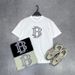 Men's Clothing Solona Summer Men's Short-sleeved Simple T-shirt Letter Trendy Loose T Men's Business T-shirt B1DAD2407_viptrois.com
