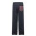 Checkered Patchwork Rolled Edge Jeans For Men And Women With Trendy Brand Design, Casual Straight Pan, Stacked Leg_viptrois.com