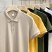 Men's Clothing 2024 New Pit Stripe Mercerized Knitted Polo Shirt Short Sleeved Summer Tops Lapel Men's T Shirt_viptrois.com