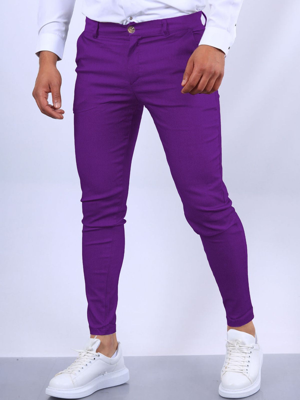 Pure Color Men's Casual Trousers Slim Fit Pants For Men Cargo Pants Clothing Style Long Trousers And Versatile 2023 Pant_viptrois.com