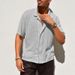 Men's Clothing Casual Knitted Shirt Summer New Style Solid Color Lapel Hollow Breathable Short Sleeved Top_viptrois.com