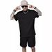 Men's Athletic Lounge Set – Minimalist Cotton-Blend T-Shirt & Mid-Thigh Shorts 2-Piece Outfit (S-XXXL, 5 Neutral Colors)_viptrois.com