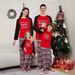 Christmas deer letter stripes Christmas family dress printed home wear pajamas_viptrois.com