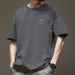 200g Short Sleeved Men's American Minimalist T-shirt Black Summer Pure Cotton Round Neck Trendy Brand_viptrois.com