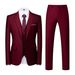 Men's Casual European And American Business Professional Suit, Groom And Best Man Wedding Banquet Three-piece Suit + Waistcoat + Trousers_viptrois.com