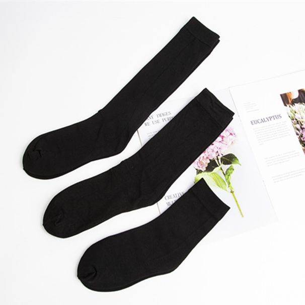 jk Calf Socks, Women's Cotton Long Socks, Black Slimming College Style High Socks_viptrois.com