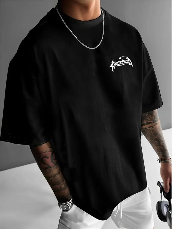 Men's Fashion Short-sleeved T-shirts Summer Slim-fit Pure Cotton Printed T-shirts Trendy Casual Versatile Tops_viptrois.com