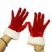 Christmas Red gloves White furred cuffs Festive gloves Christmas gloves Christmas Festive party ceremonial gloves Winter_viptrois.com