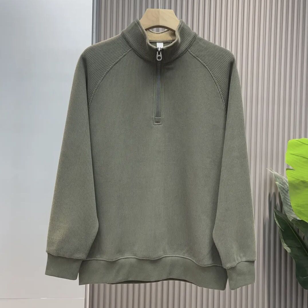 Men's Half-Zip Stand Collar Sweatshirt – Minimalist Pullover With Military Green/Grey/Black (Sizes M-3XL)_viptrois.com