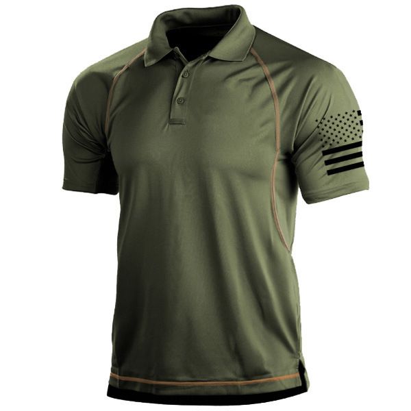 Men's Clothing Polo Shirt T Shirt Outdoor Tactical Loose Lapel Short Sleeved Sports Shirt Trendy Men_viptrois.com