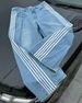 Men's Clothing Retro Street Striped Jeans Washed Distressed Casual Straight Wide Leg Mopping Trousers_viptrois.com