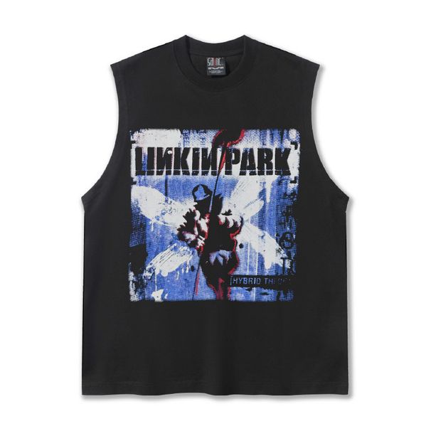Men's Clothing Summer Lincoln Park Retro Rock T Shirt Waistcoat Vest T Shirt Printed Vest Men's Bottoming_viptrois.com