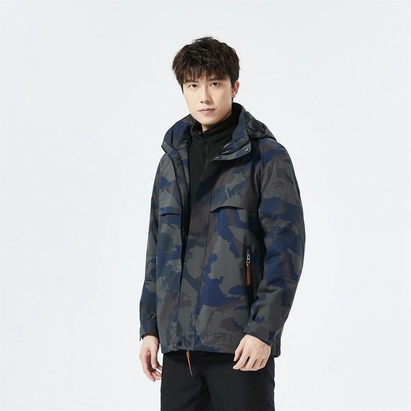 Men's 3-in-1 Waterproof Hiking Jacket With Detachable Fleece Liner - All-Season Outdoor Windproof Shell For Mountaineering, Camping & Travel_viptrois.com