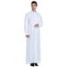 Men's Clothing Men's Robe Solid Color Qatar Stand Collar Men's Robe Dress_viptrois.com